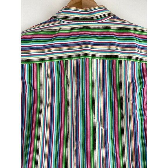 Liz Claiborne Striped Multi-Color Shirt Cotton Size S - Picture 7 of 8